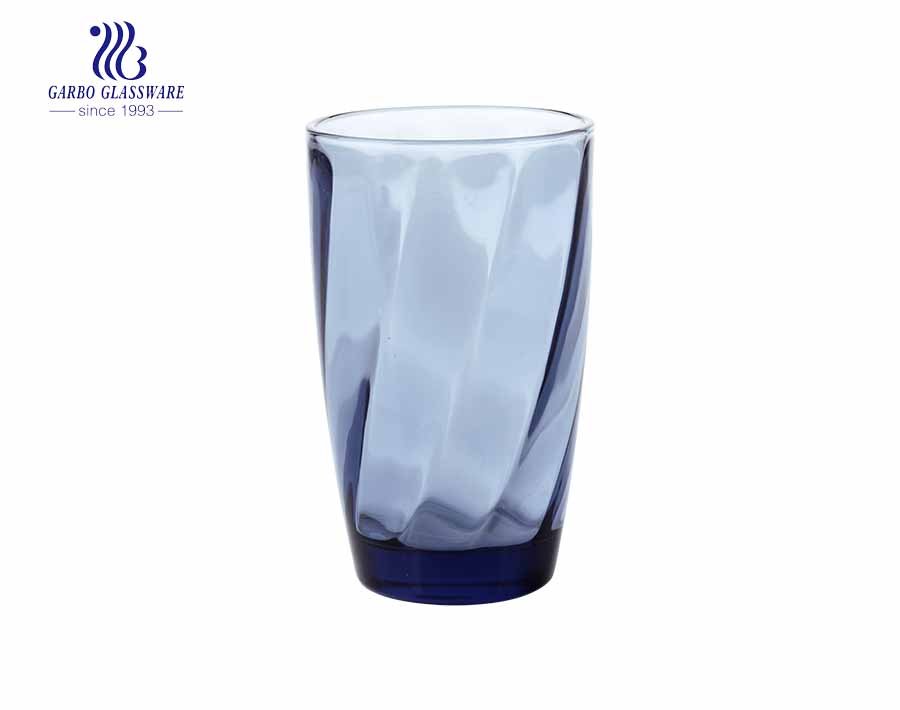 Vasos para beber de vidrio de color rojo de 450 ml con diseños circulares