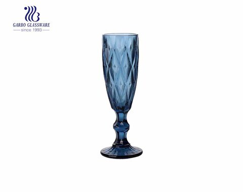 150ml solid color dark blue champagne glass cups with new diamond designs