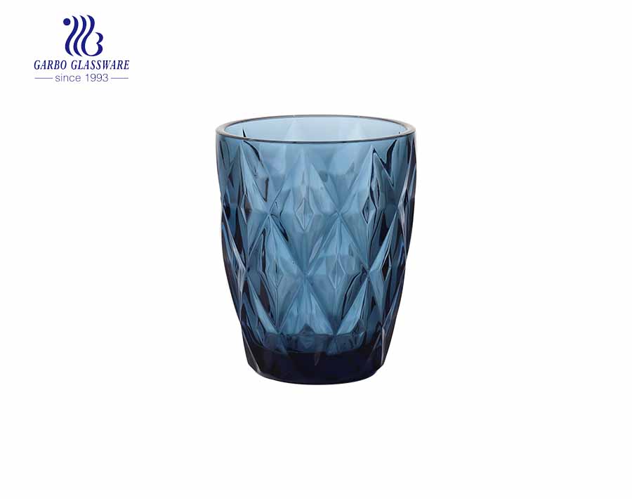 Copos de vidro de champanhe azul escuro de 150 ml de cor sólida com novos desenhos de diamante