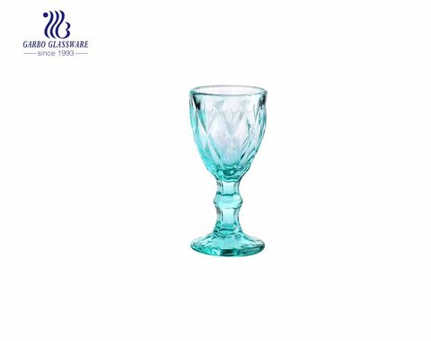 2oz small stemmed Shot Glass for bar with sky blue color