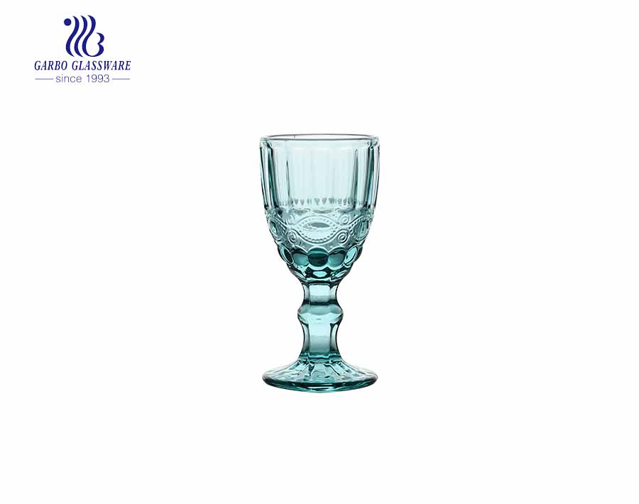 2oz small stemmed Shot Glass for bar with sky blue color