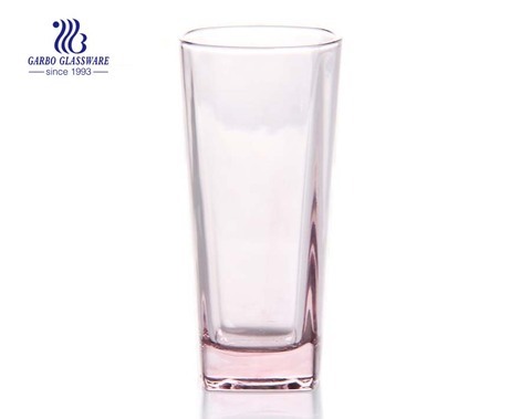 Lujo en stock vaso de vidrio color rosa teñido