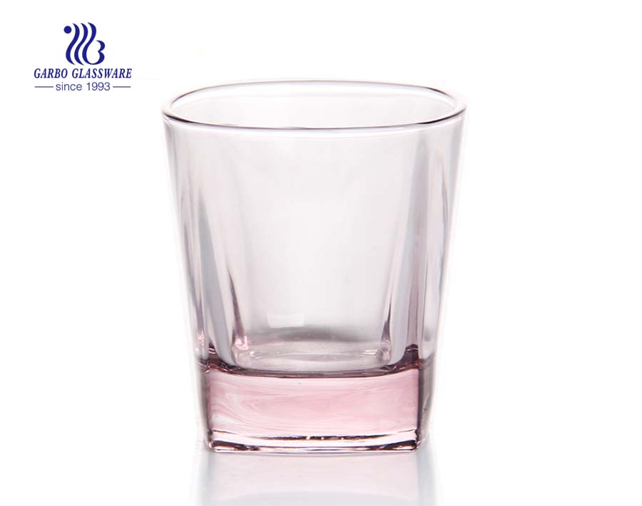 Lujo en stock vaso de vidrio color rosa teñido