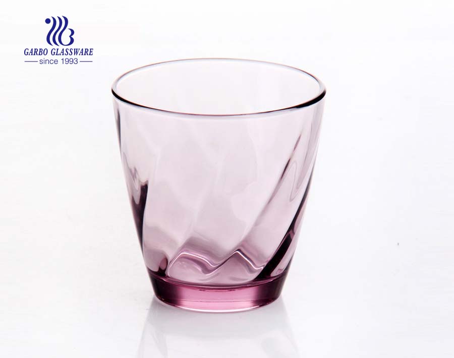 Lujo en stock vaso de vidrio color rosa teñido