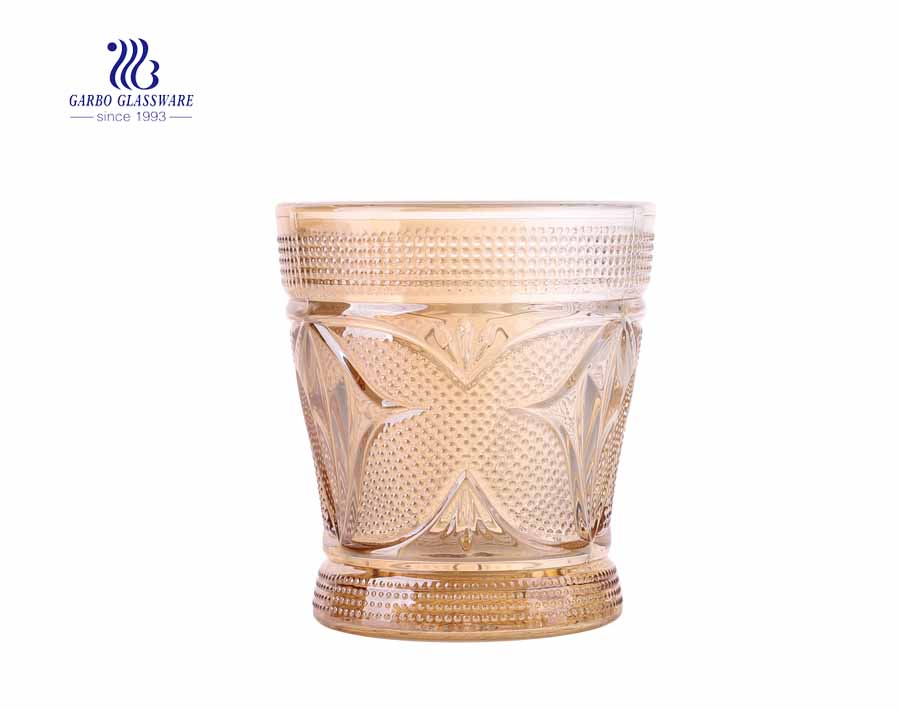 11oz diamond glass engraved gold glass tumblers for cool drinking