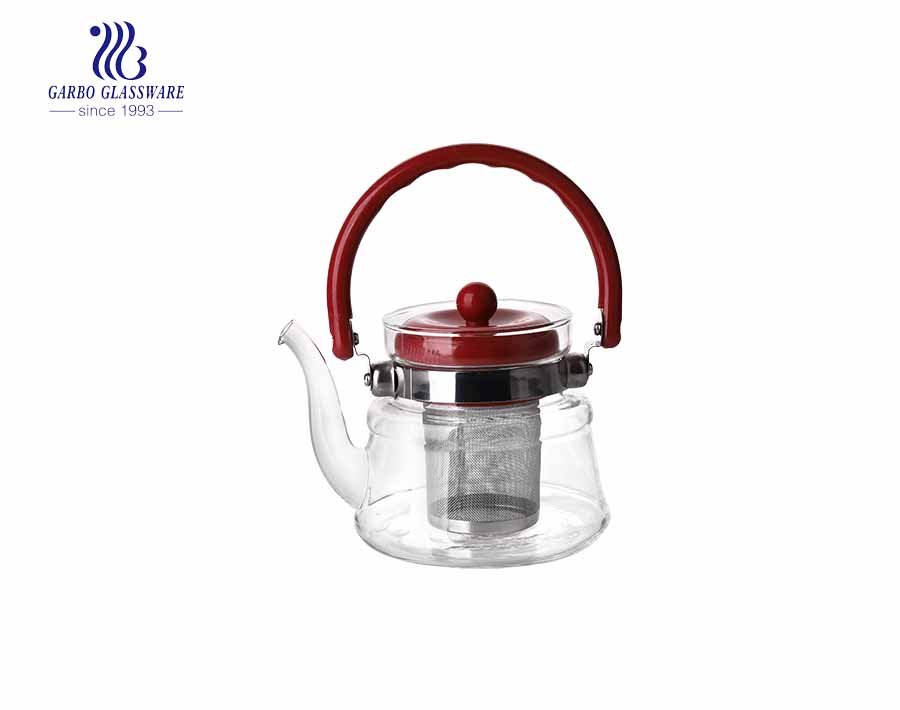 Glass Water Pitcher Glass Tea Pot Glass Tea Coffee Pot with Stainless Steel Filter