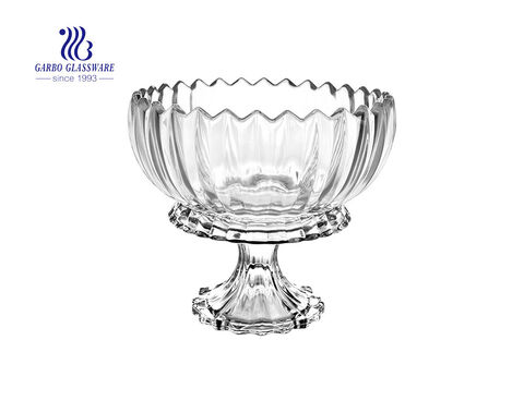 9.06'' Elegant Lotus Shape Glass Bowl for Home Decoration