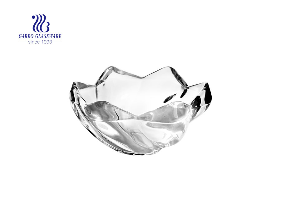 9.06'' Elegant Lotus Shape Glass Bowl for Home Decoration
