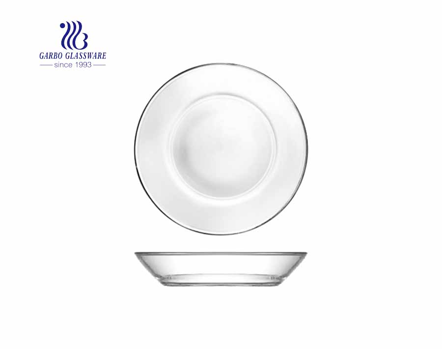 Simple Clear  Round Shaped  10.5 Inches glass dinner plates