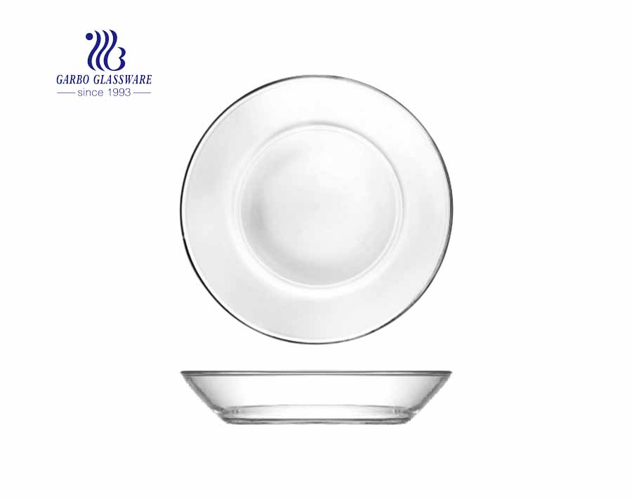 Simple Clear  Round Shaped  10.5 Inches glass dinner plates