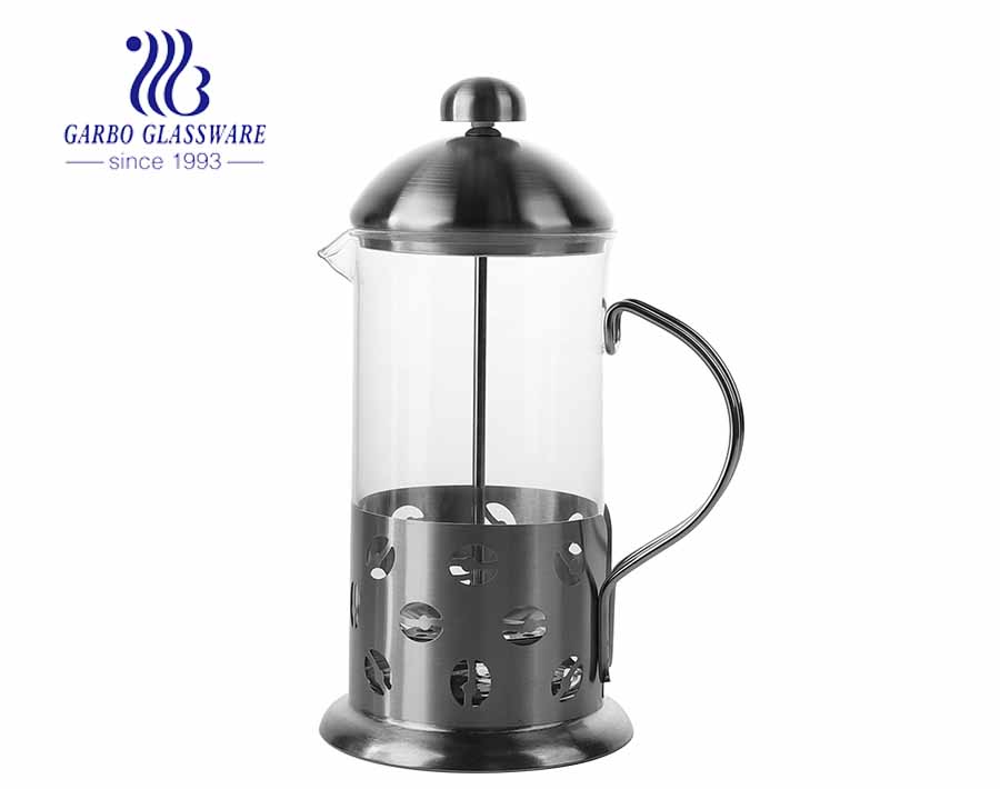 Cafetera de vidrio de borosilicato alto olla de prensa francesa