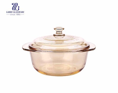 2400ml ion-electroplated glass baking casserole dish food container for mircowave using