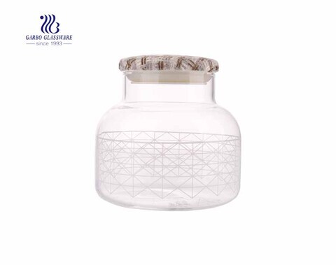 cute design of glass storage jars 1000ml glass storage jars 