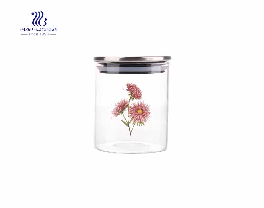 conception mignonne de pots de stockage en verre pots de stockage en verre 1000ml