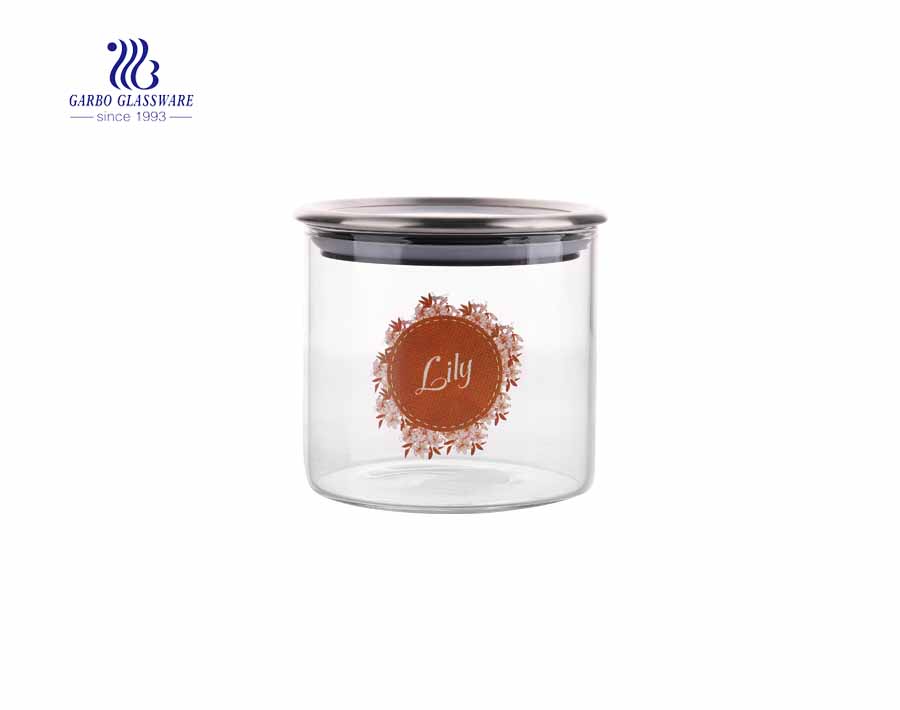 cute design of glass storage jars 1000ml glass storage jars 