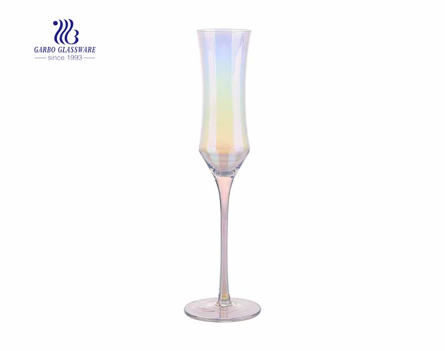 195 ml oblique top luxury iridescent sparkling champagne wine glass 