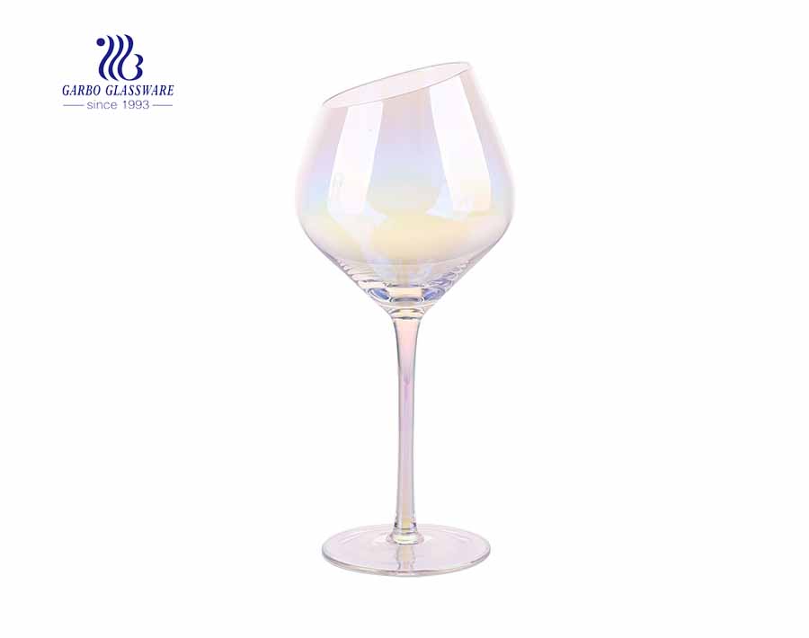 Rainbow Slanted Wine Glasses