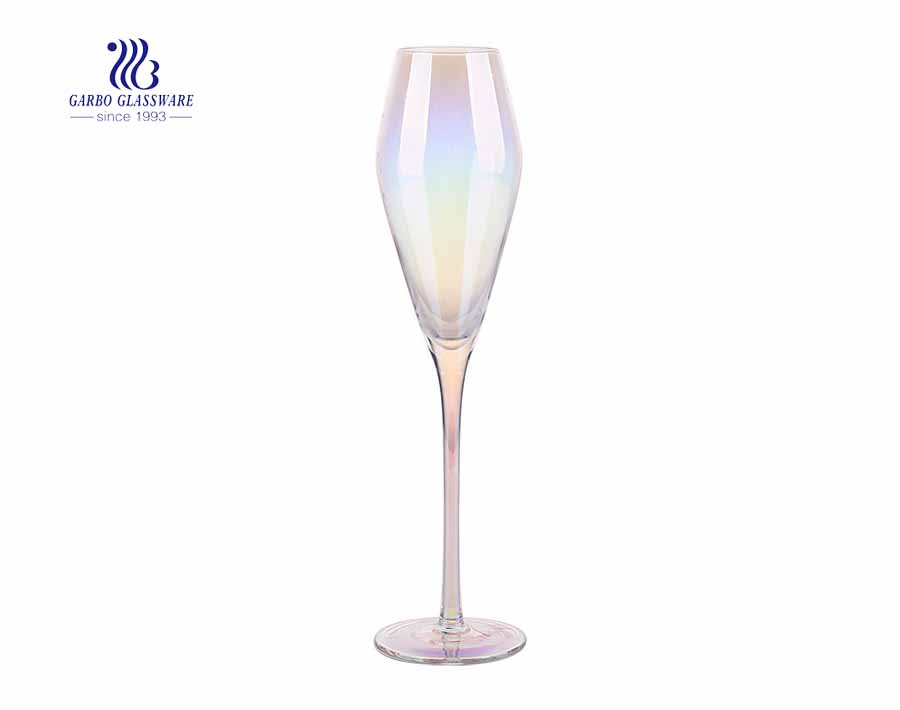 195 ml oblique top luxury iridescent sparkling champagne wine glass 