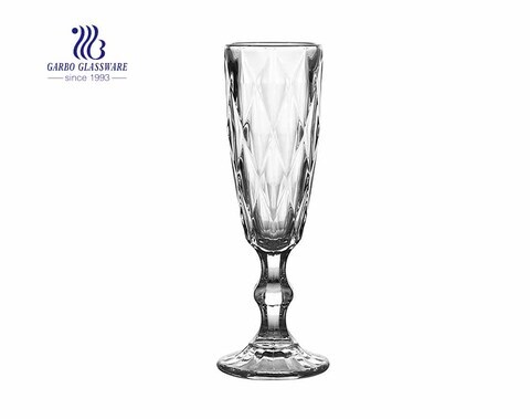 5.81oz Perigord Flute Vintage Absinthe Glass Stemware with Diamond design