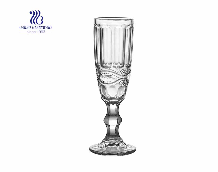 5.81oz Perigord Flute Vintage Absinthe Glass Stemware with Diamond design