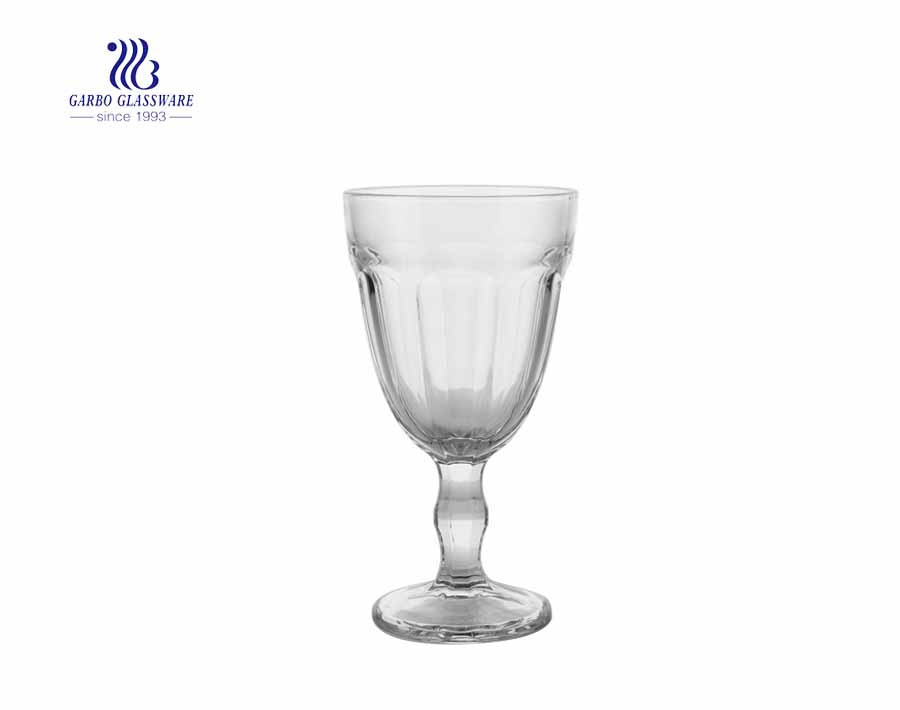 300ml cut glass vintage necklace design wine glass with thick stem