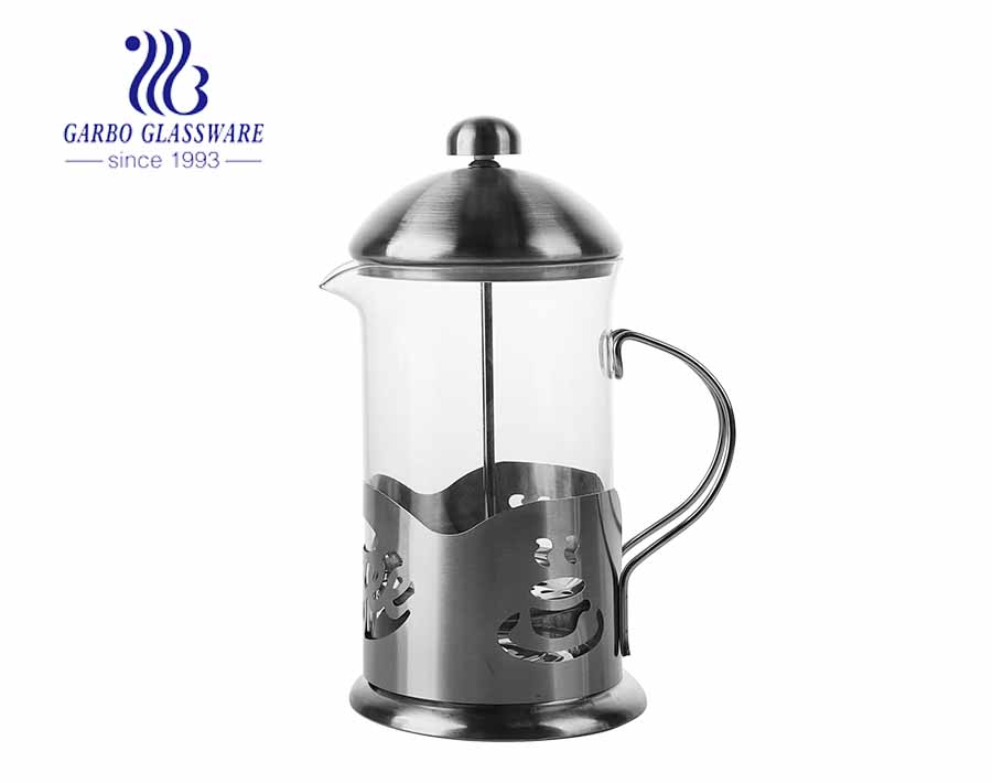 Outil de fabrication de café en pot filtrant français à haute teneur en borosilicate