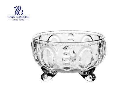 Hotsale with top diameter 173cm Dragon Lines Glass Bowl with Three feet 