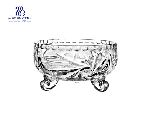 Hotsale con diámetro superior 173cm Dragon Lines Glass Bowl con tres pies