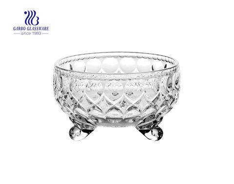 Hotsale with top diameter 173cm Dragon Lines Glass Bowl with Three feet 