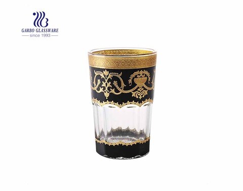 Muslim market Morocco style real golden plated glass cup
