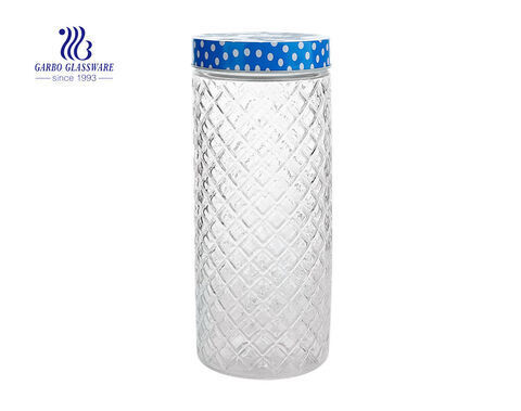 2000ml transparent food kitchen storage honey glass jar customize logo glass jar storage