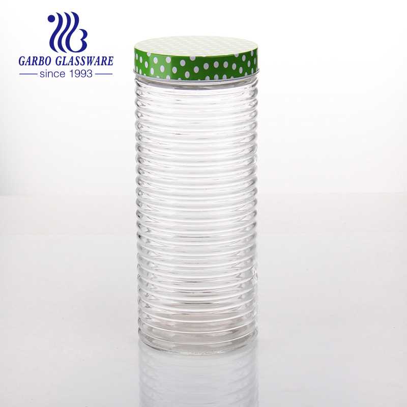 2000ml transparent food kitchen storage honey glass jar customize logo glass jar storage