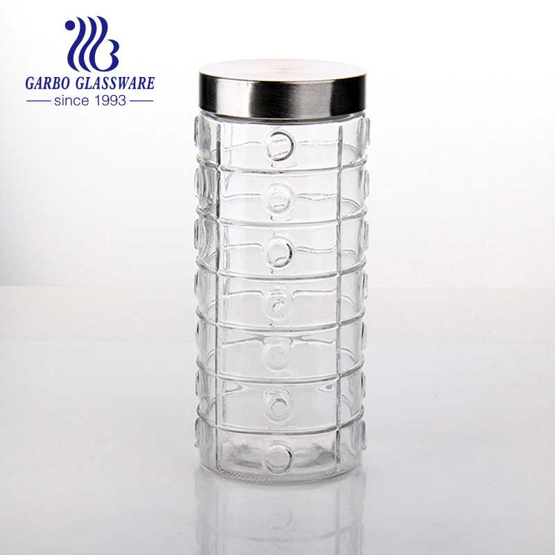 2000ml transparent food kitchen storage honey glass jar customize logo glass jar storage