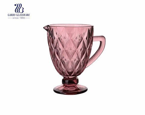 Garbo new double diamond design cold water glass pitchers with purple color