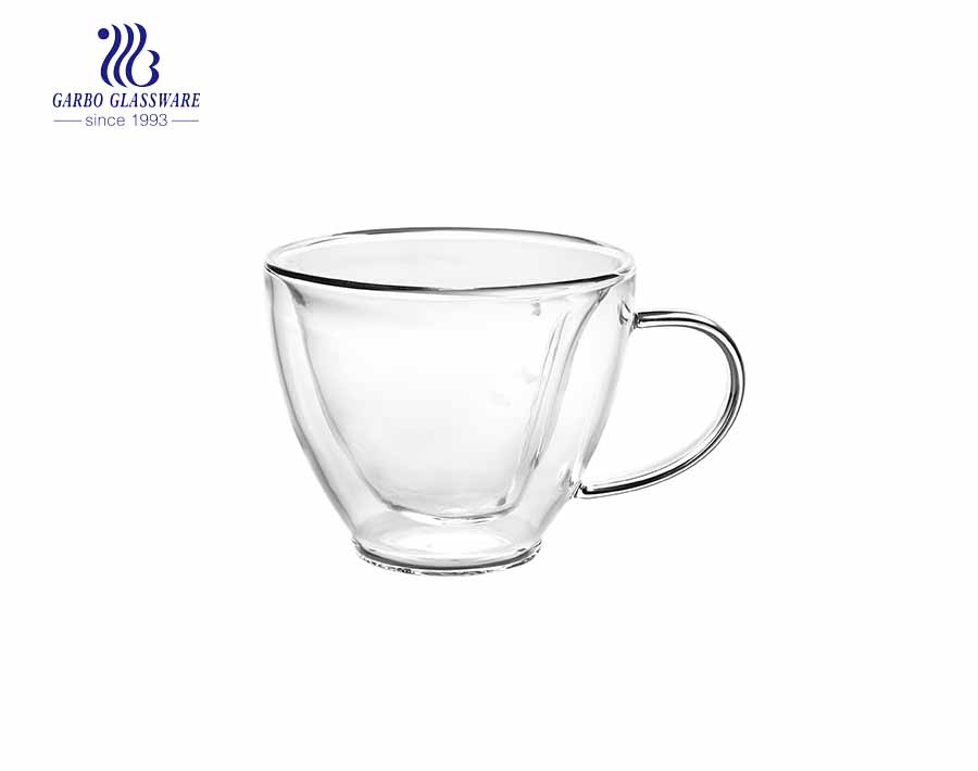 7Oz tasses eau potable petite tasse de thé en verre avec poignée tasse de thé en verre opale