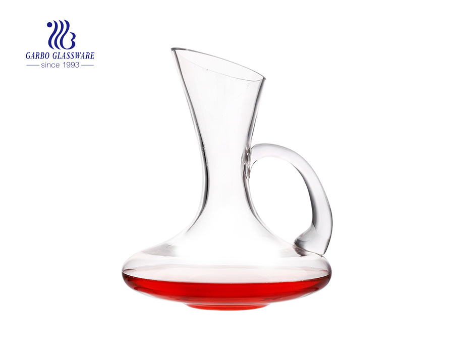 Carafe en verre de vin rouge transparent transparent de 1.5 litres avec bouchon en bois