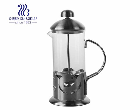 High borosilicate French Cafetiere Filter Coffee Pot French Press Pot with Dolphin Design