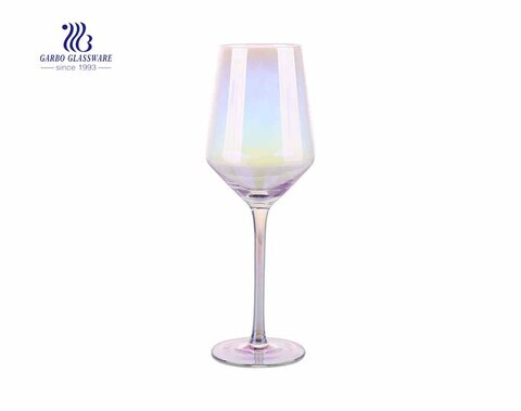 Variegated Rainbow goblet champagne glass Japanese style ion-plated crystal glass red wine glass 410ml