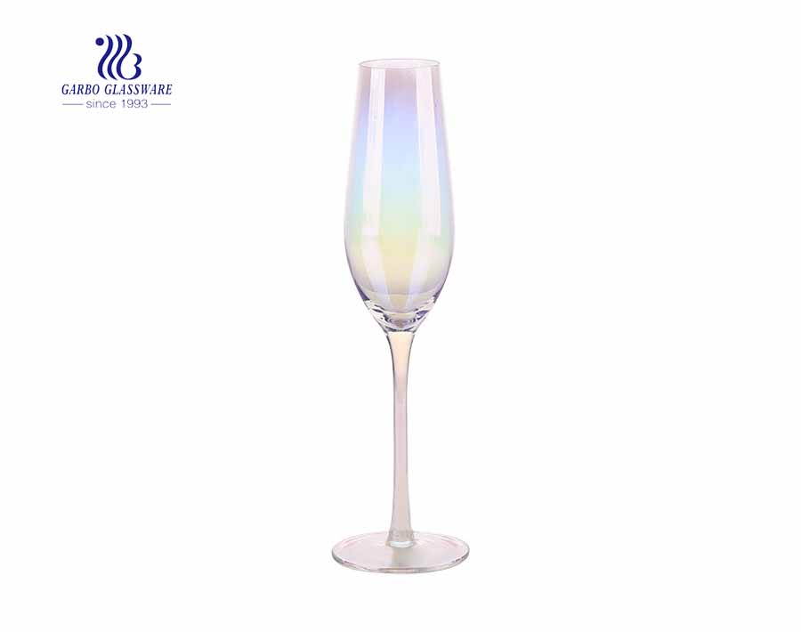 430ml 15.14oz Bordeaux iridescent rainbow wine glass with inclined mouth