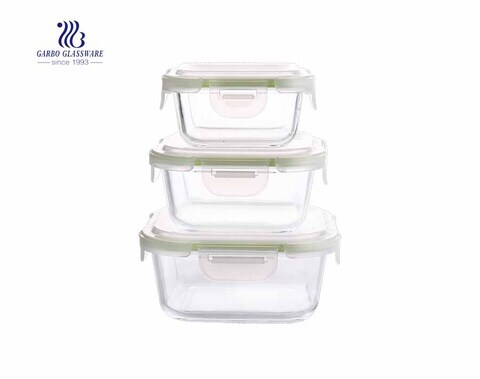 3 Stück Pyrex auslaufsicheres quadratisches Backglas-Lunchbox-Set für Camping