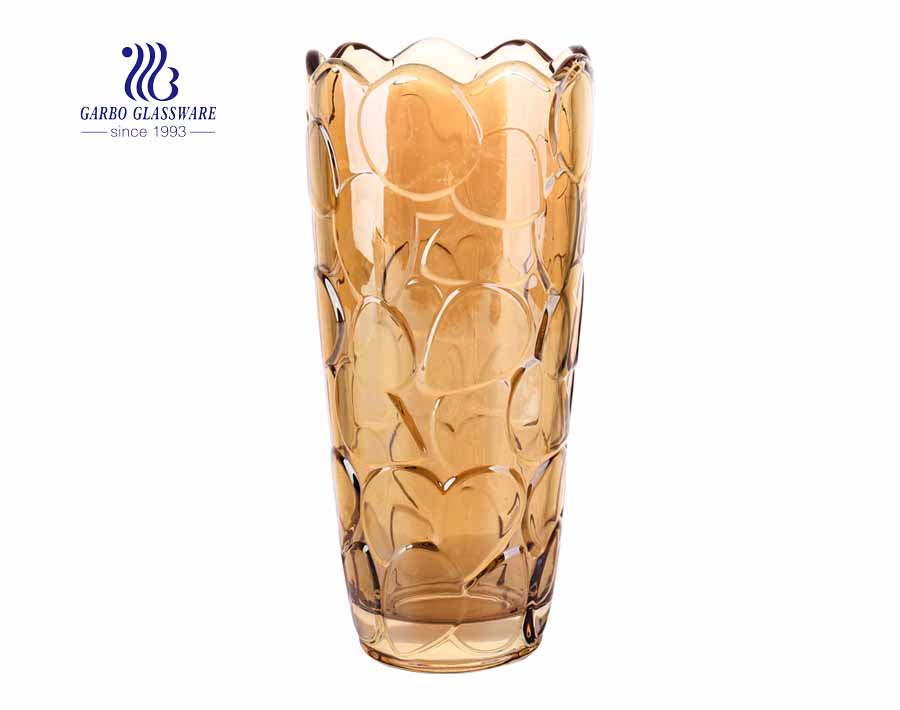  Handmade antique colored centerpiece curved cylinder glass vase with wholesale price