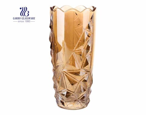  Handmade antique colored centerpiece curved cylinder glass vase with wholesale price