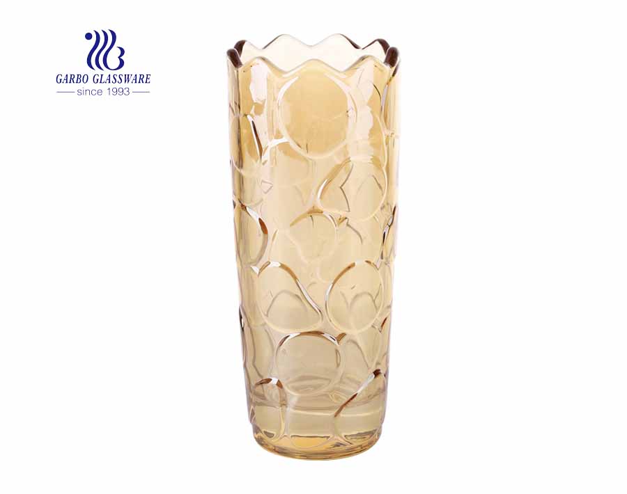 Vaso de vidro de cristal por atacado de alta flor branca barato para item de presente