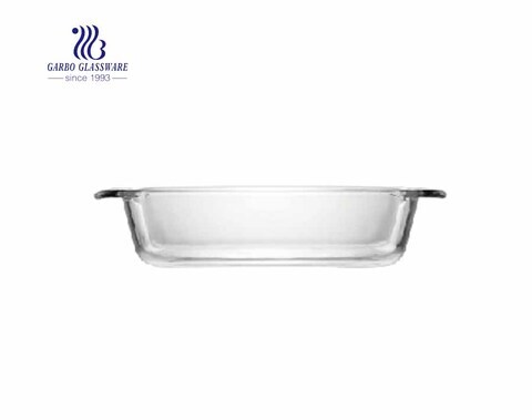 Atacado 2050ml Baking Dish Panela de vidro de borosilicato Bakeware