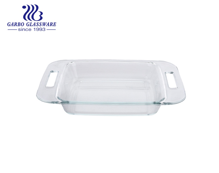 Vente en gros 2050 ml plat de cuisson en verre borosilicaté plat de cuisson ustensiles de cuisson