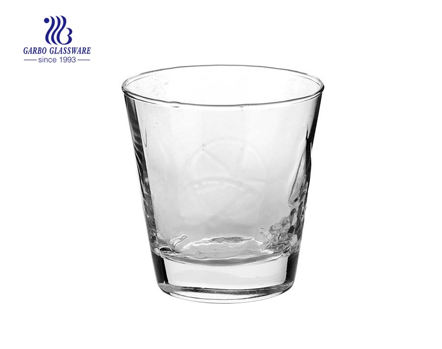 V shape clear transparent glass juice cup