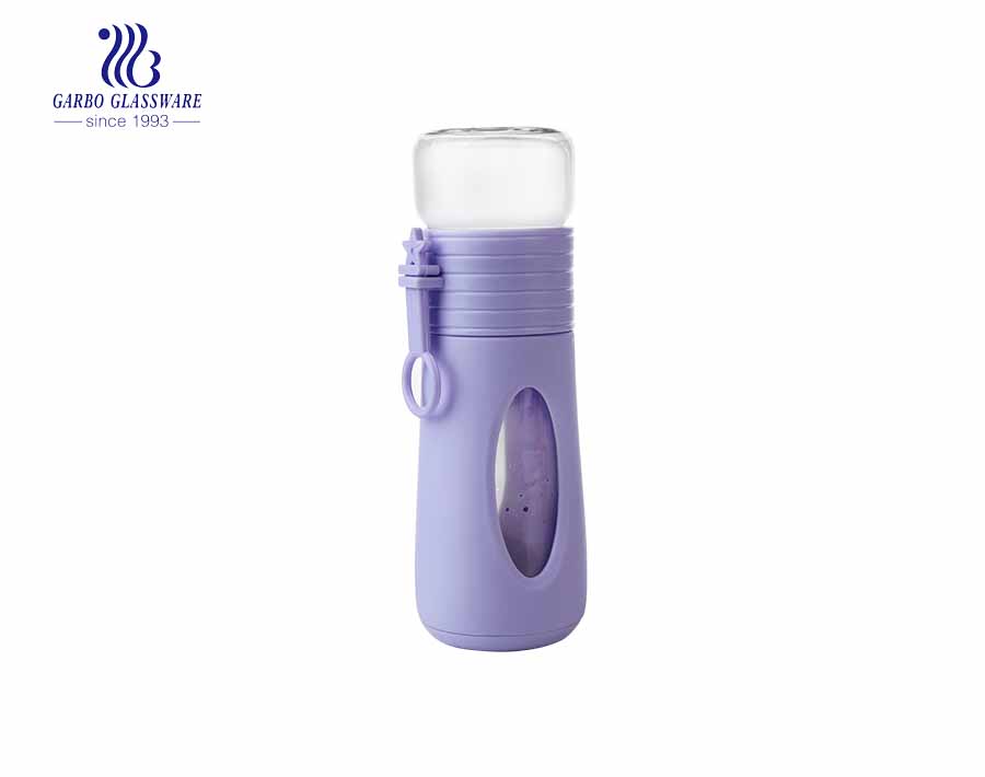 Bán buôn chai thể thao thủy tinh uống 230ml giá rẻ với tay áo silicone