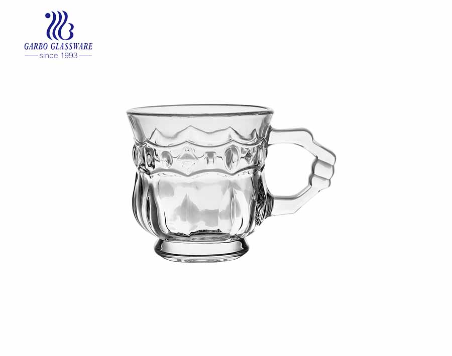 White Coffee Cup With Handle With Custom Printing Cup Set China Opal Glass Tea Mug
