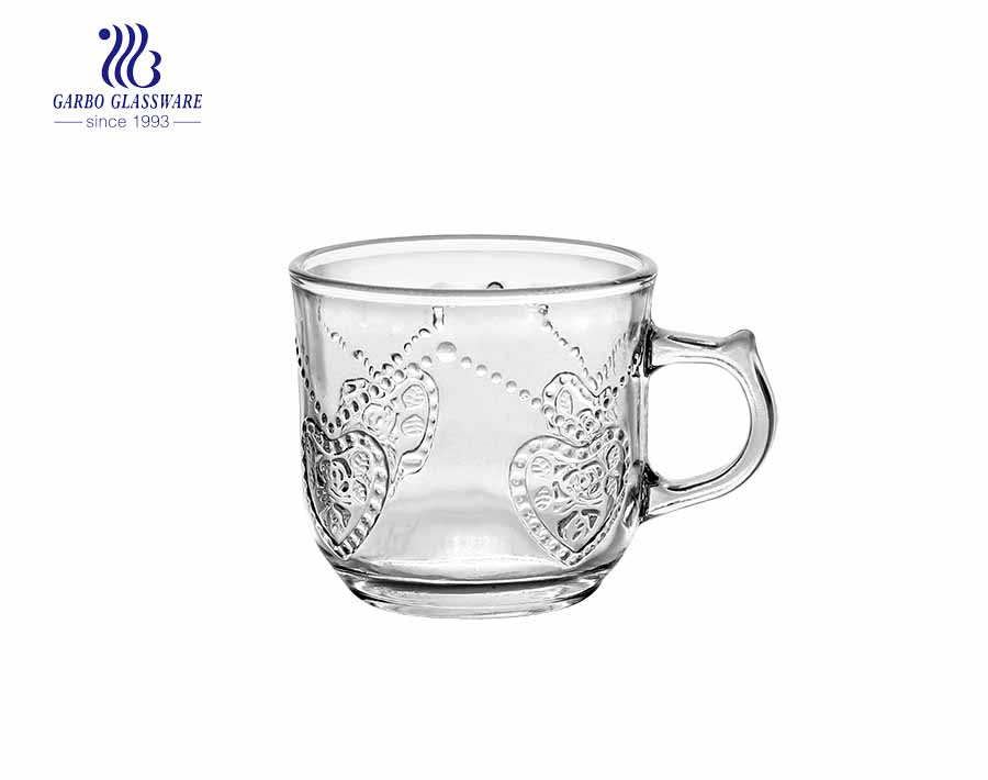 Weiße Kaffeetasse mit Griff mit kundenspezifischem Druckbecherset China Opal Glass Tea Mug