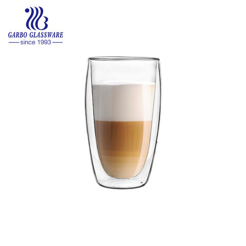 12.5oz Heat-resistant Double Wall Glass Cup with Customized Decal